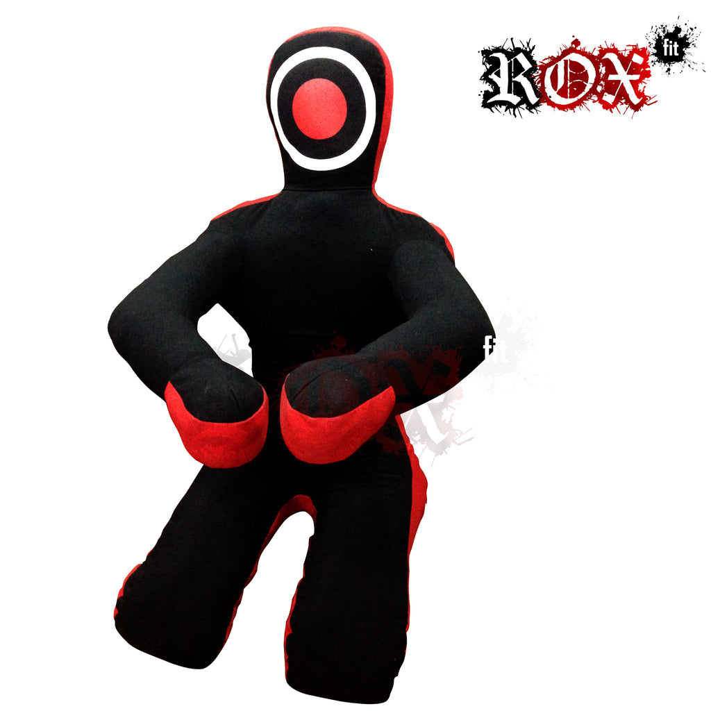 Grappling Dummy Submission Style MMA Dummy Black Red Heavy Duty Fabric