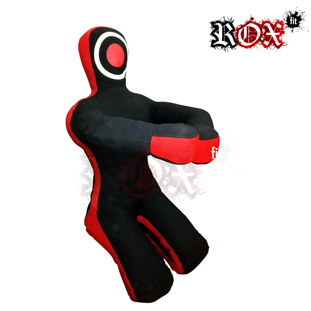 Grappling Dummy Submission Style MMA Dummy Black Red Heavy Duty Fabric