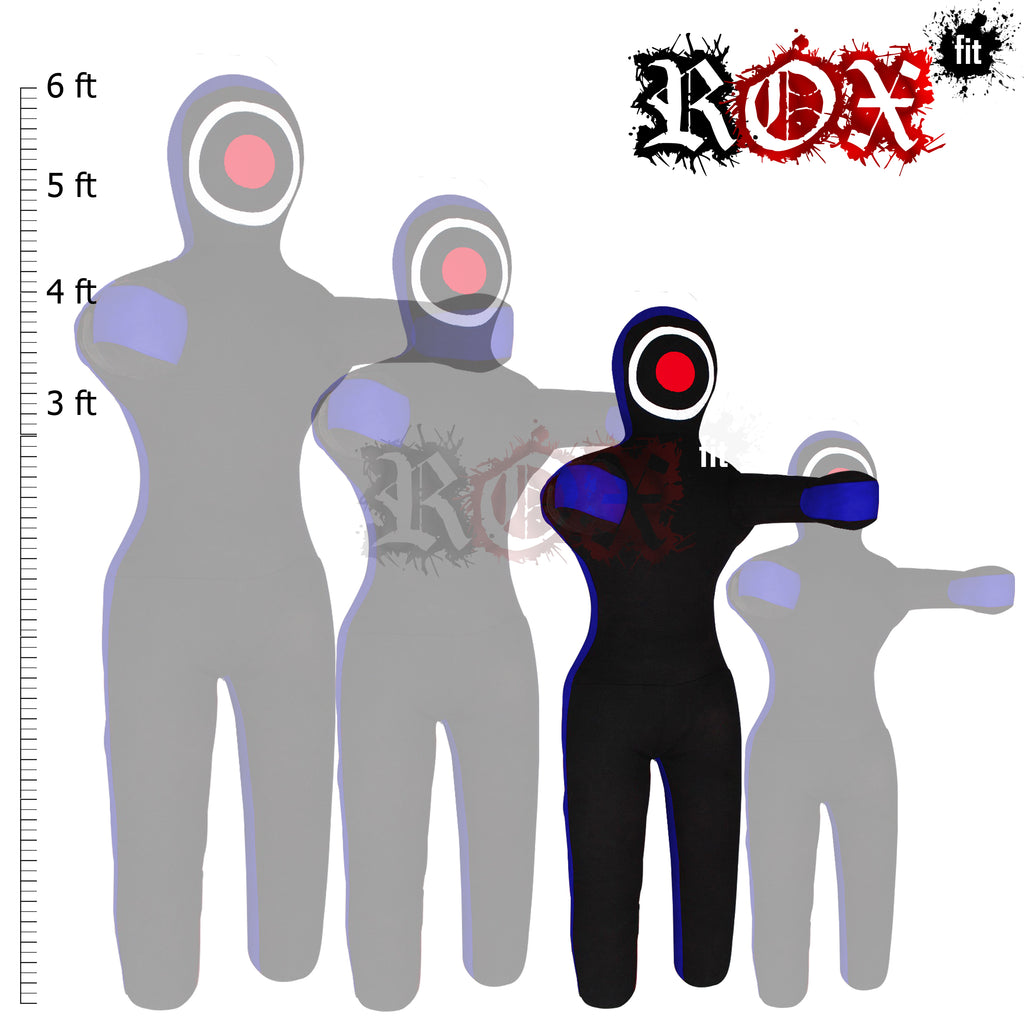 Grappling Dummy Throwing Style MMA Dummy Black Blue Heavy Duty Fabric
