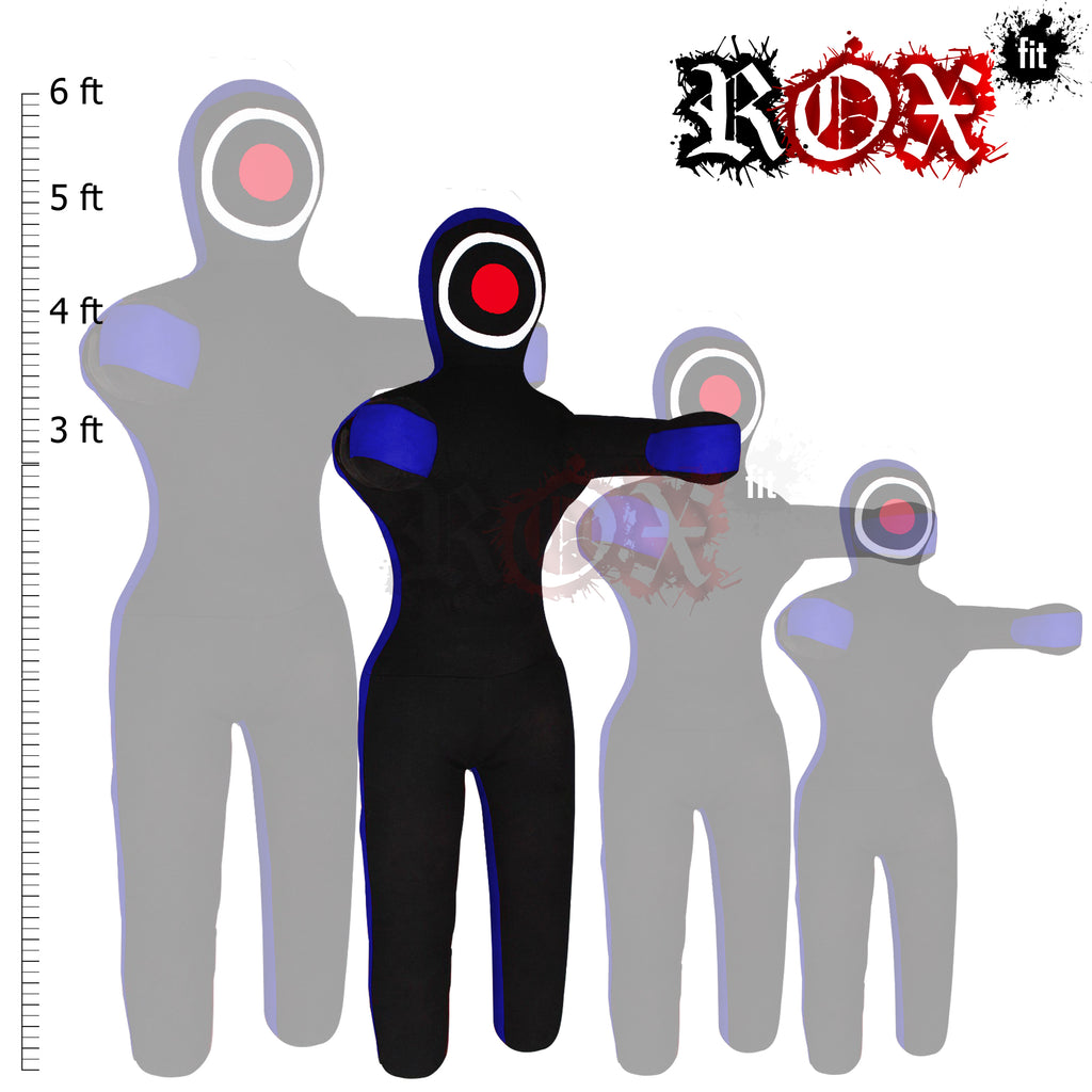 Grappling Dummy Throwing Style MMA Dummy Black Blue Heavy Duty Fabric