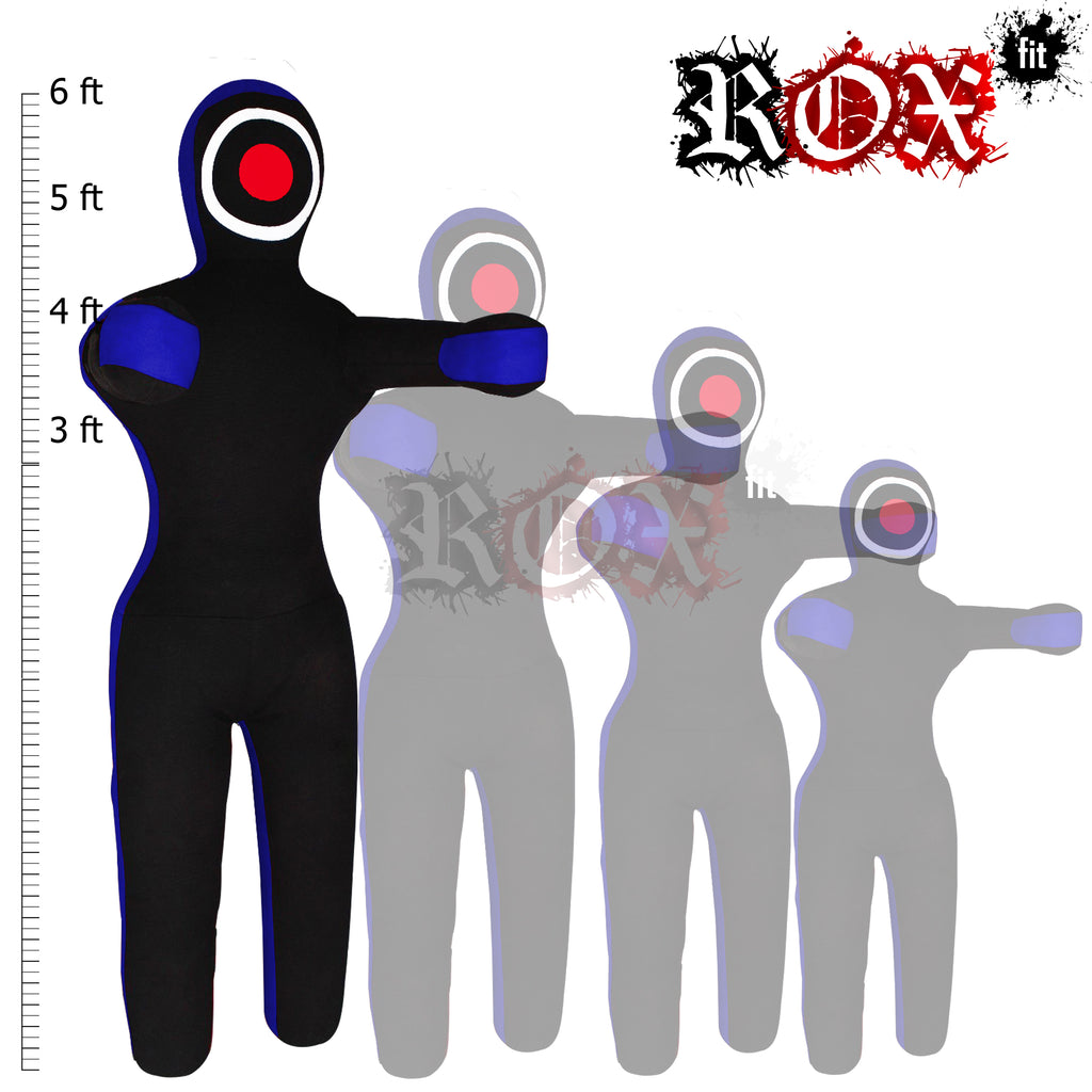 Grappling Dummy Throwing Style MMA Dummy Black Blue Heavy Duty Fabric