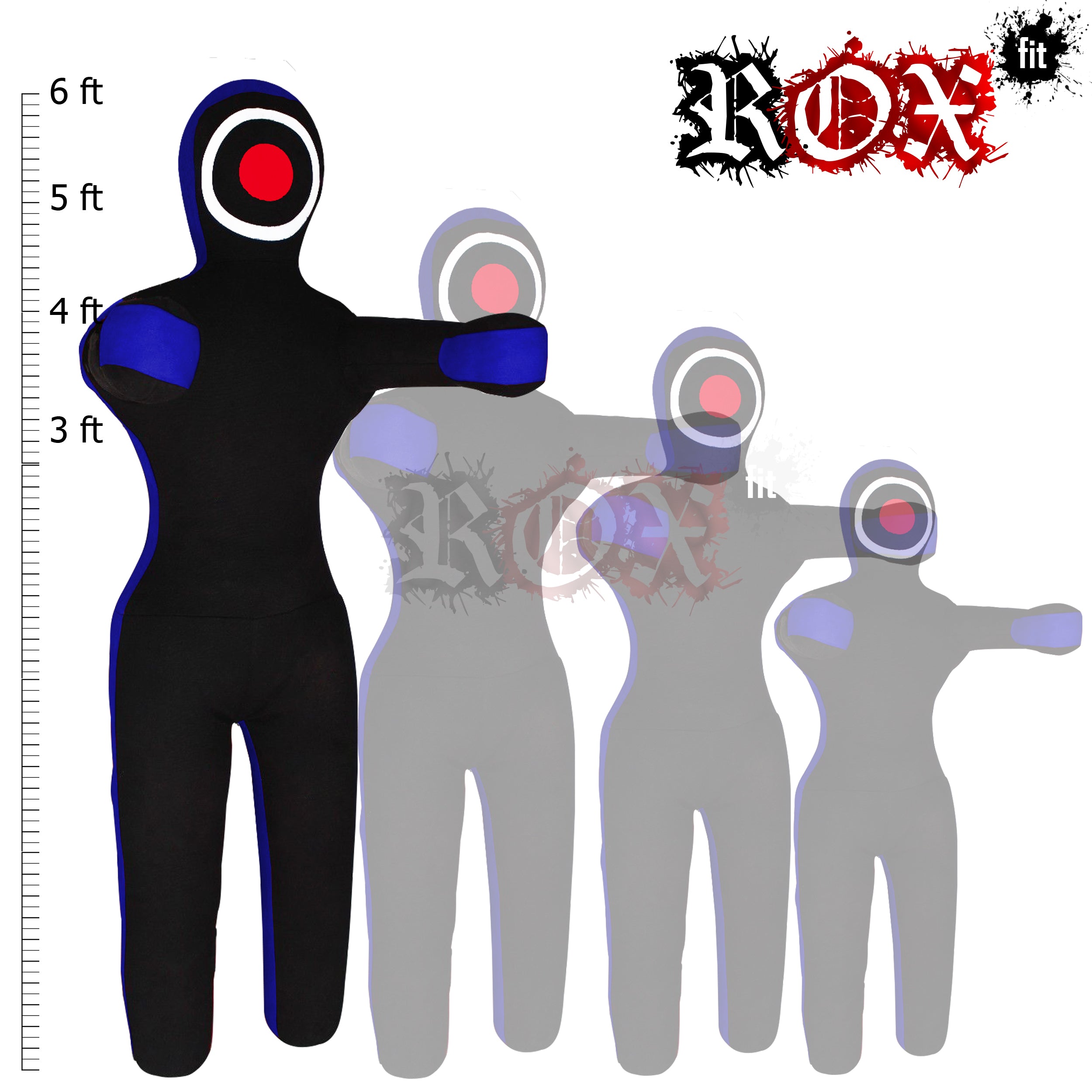 Grappling Dummy Throwing Style MMA Dummy Black Blue Heavy Duty Fabric