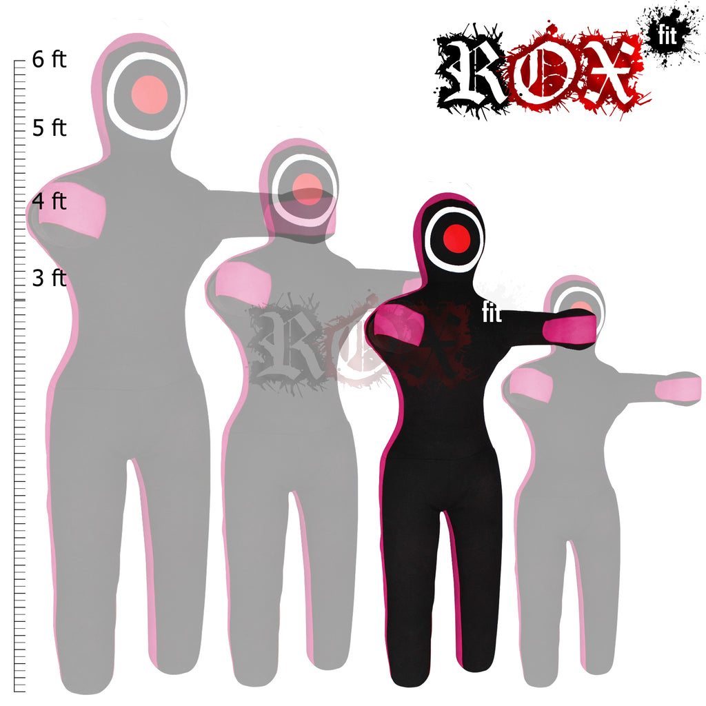 Grappling Dummy Throwing Style MMA Dummy Black Pink Heavy Duty Fabric