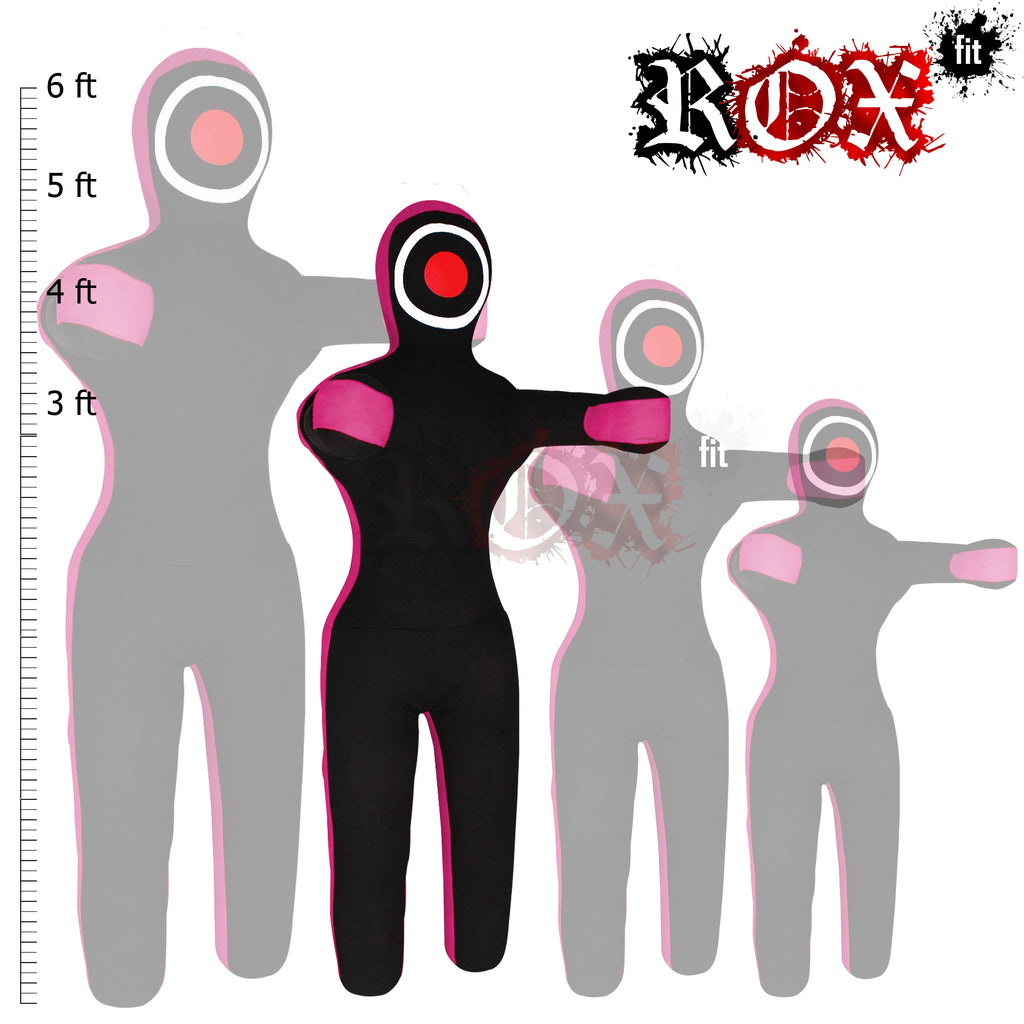 Grappling Dummy Throwing Style MMA Dummy Black Pink Heavy Duty Fabric