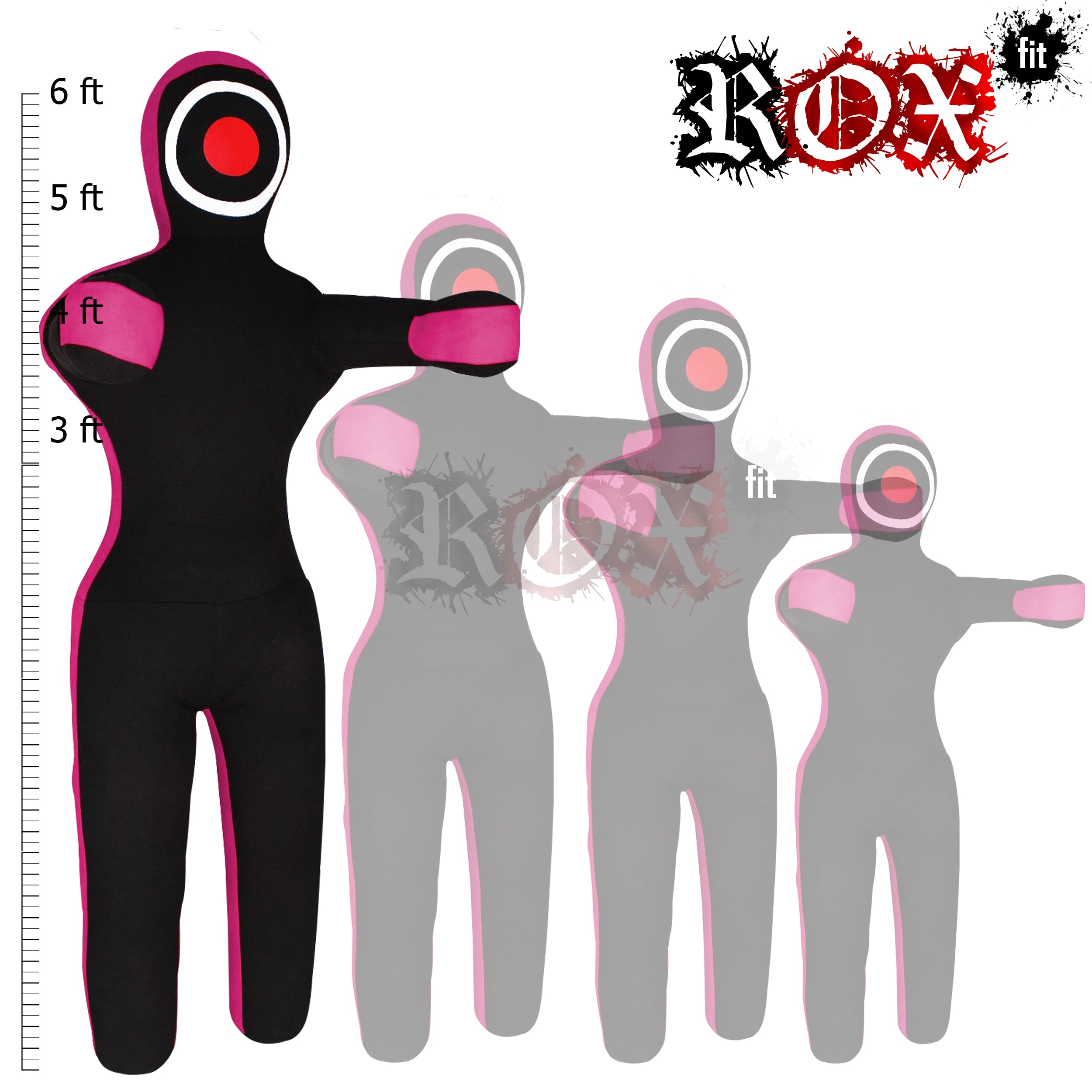 Grappling Dummy Throwing Style MMA Dummy Black Pink Heavy Duty Fabric