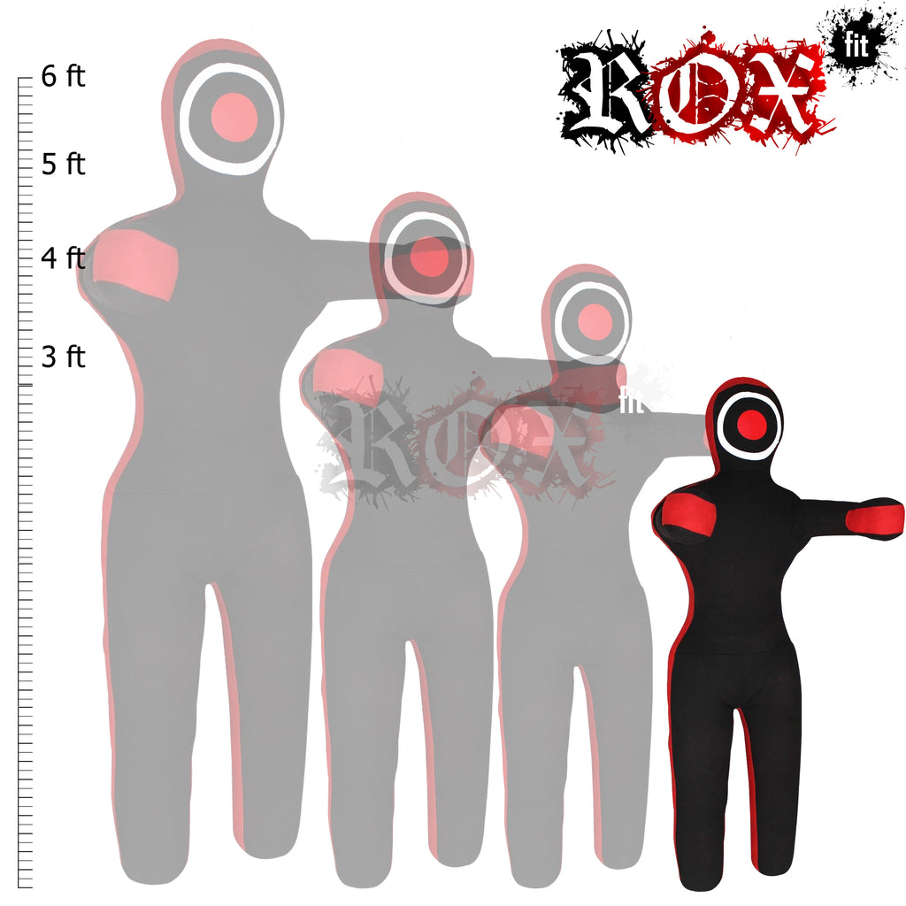 Grappling Dummy Throwing Style MMA Dummy Black Red Heavy Duty Fabric