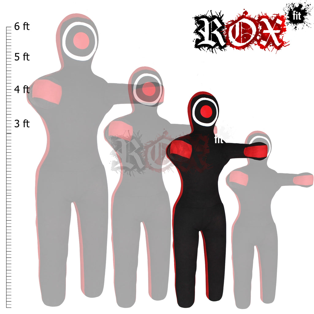 Grappling Dummy Throwing Style MMA Dummy Black Red Heavy Duty Fabric