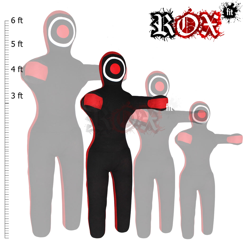 Grappling Dummy Throwing Style MMA Dummy Black Red Heavy Duty Fabric
