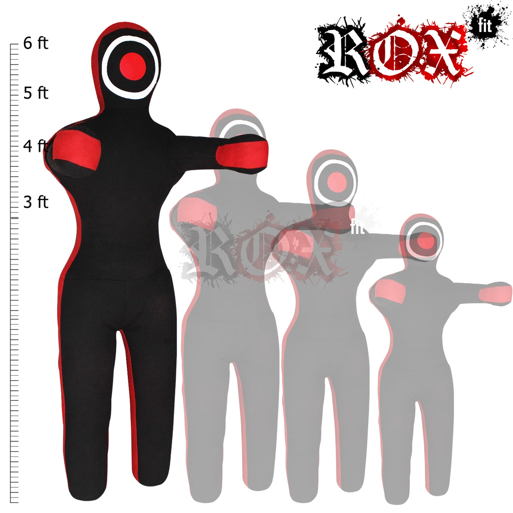 Grappling Dummy Throwing Style MMA Dummy Black Red Heavy Duty Fabric