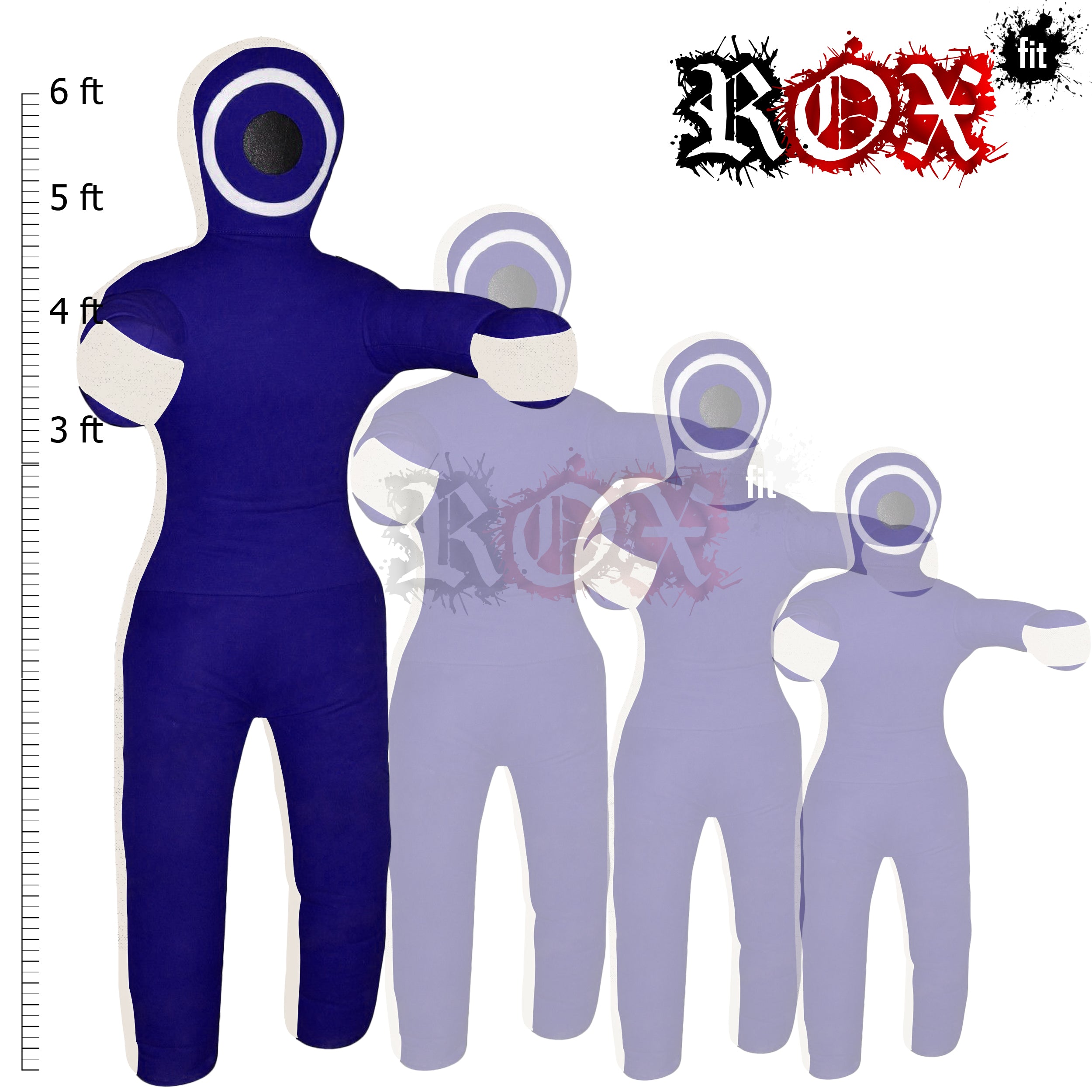 Grappling Dummy Throwing Style MMA Dummy Blue White Heavy Duty Fabric