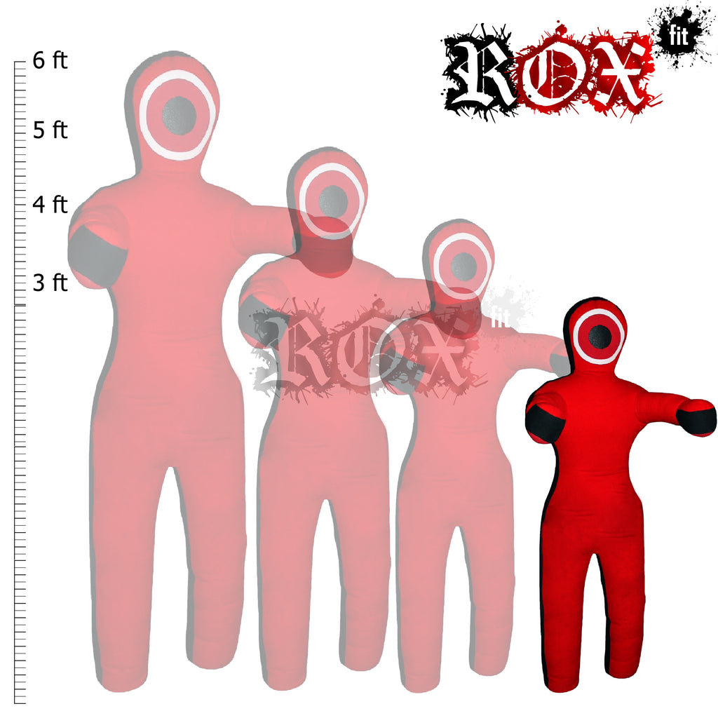 Grappling Dummy Throwing Style MMA Dummy Red Black Heavy Duty Fabric