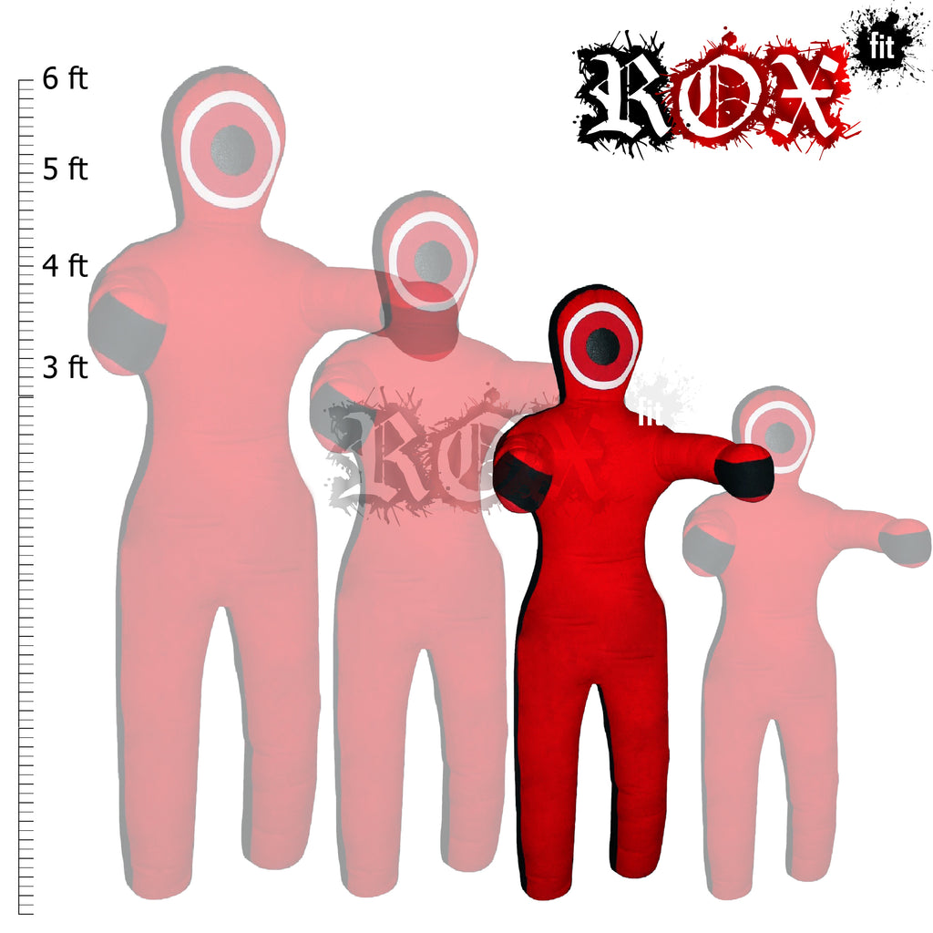 Grappling Dummy Throwing Style MMA Dummy Red Black Heavy Duty Fabric