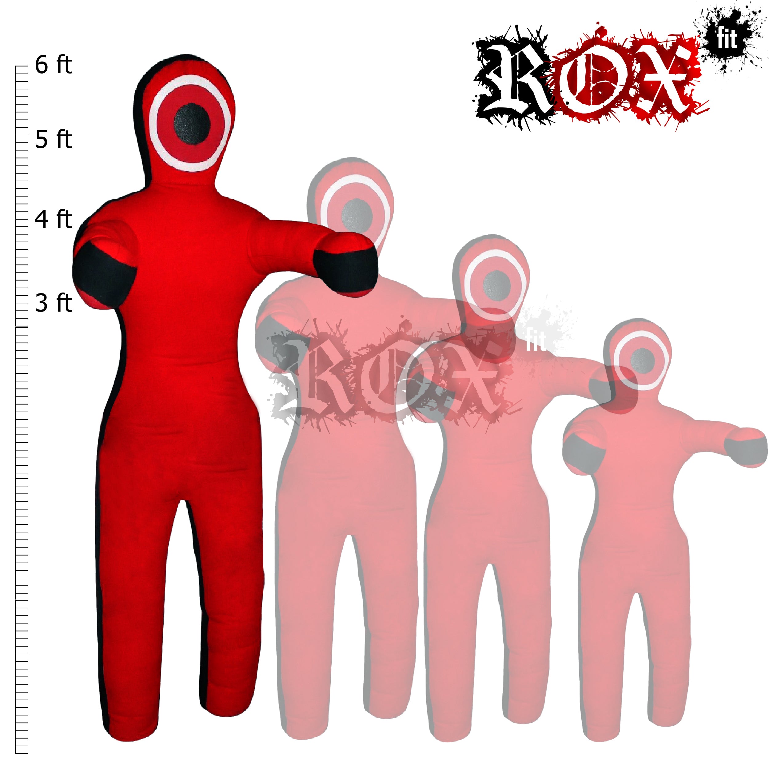 Grappling Dummy Throwing Style MMA Dummy Red Black Heavy Duty Fabric