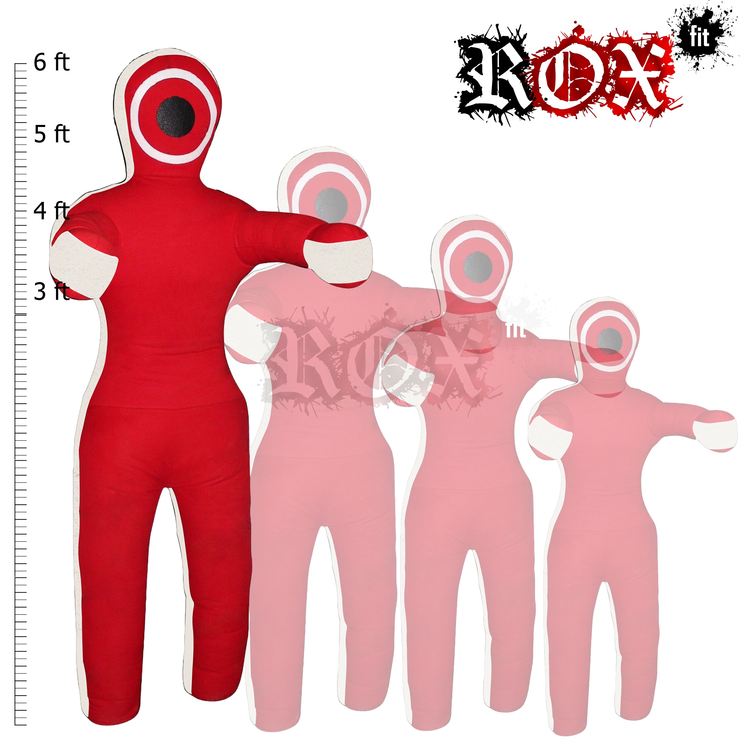 Grappling Dummy Throwing Style MMA Dummy Red White Heavy Duty Fabric